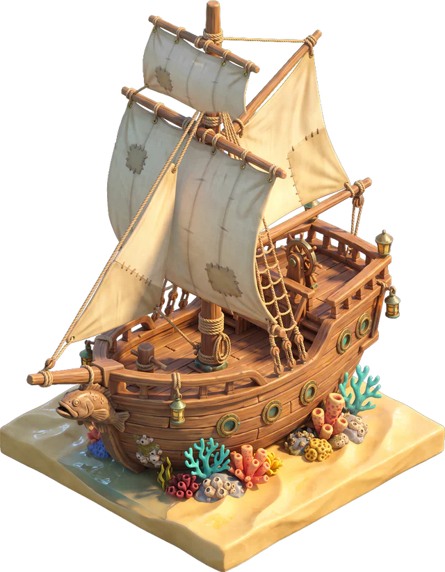The shipwreck, restored