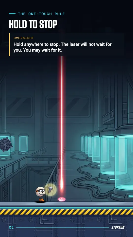 Level 2 in the Crash Lab: the dummy waits in front of a laser