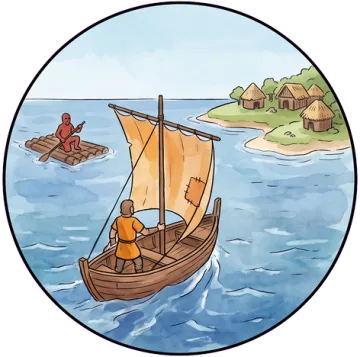 The far isles, painted as a small round island map