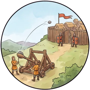 Odran's fort, painted as a small round island map